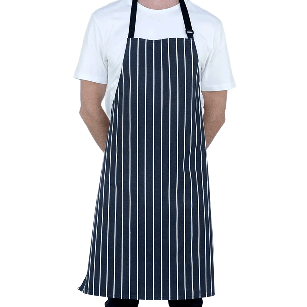 Chef Bib Apron Printed Navy/White - TEM IMPORTS™