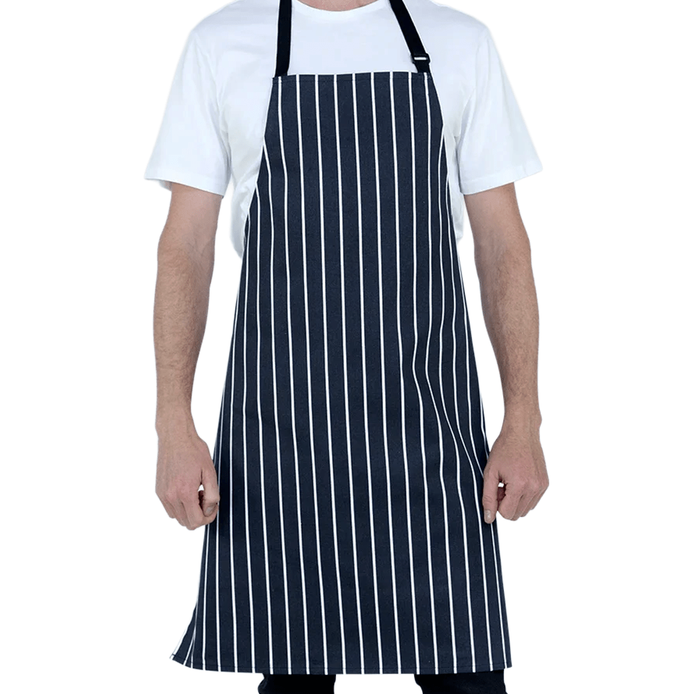 Chef Bib Apron Printed Navy/White - TEM IMPORTS™