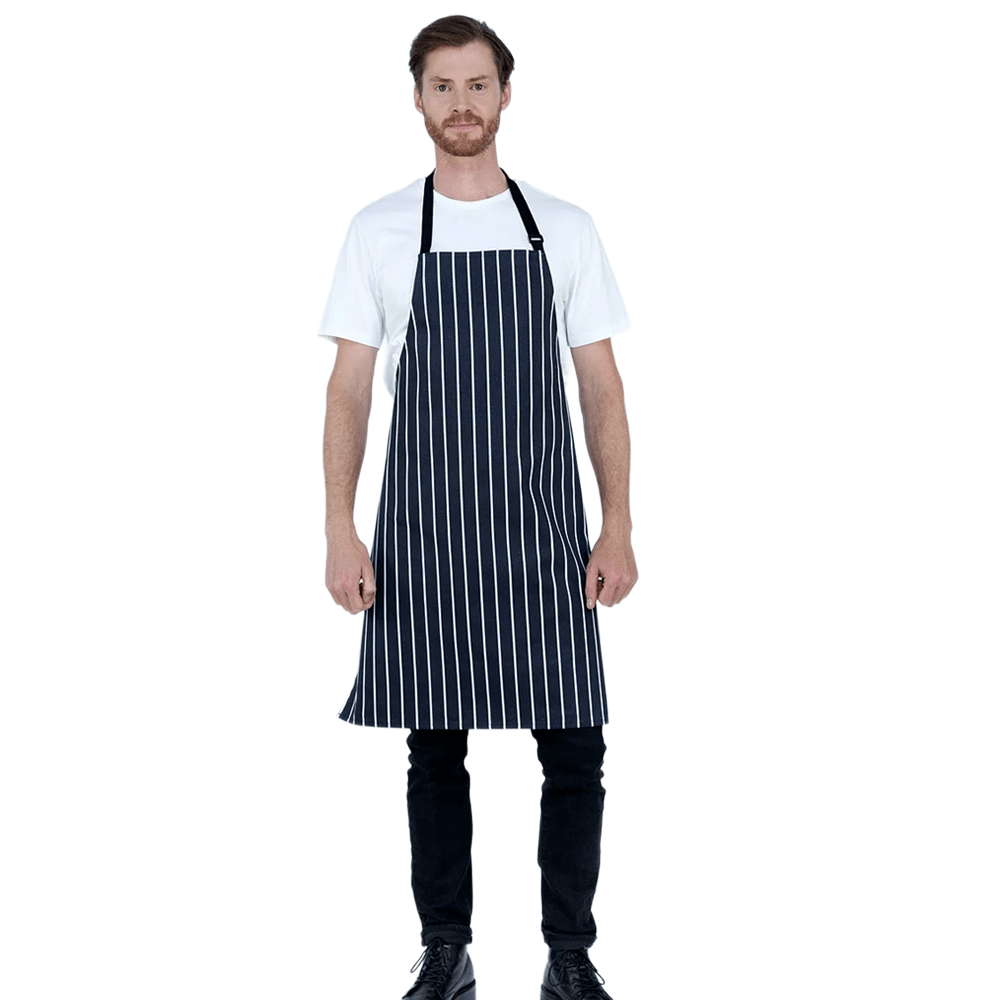 Chef Bib Apron Printed Navy/White - TEM IMPORTS™