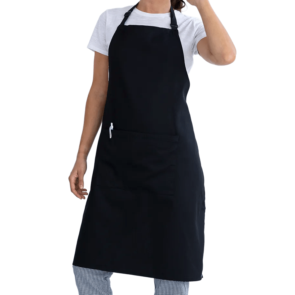 Chef Bib Apron With Pocket Black - TEM IMPORTS™