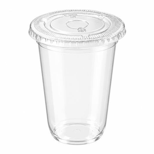 Clear PET 90mm Flat Lid No Hole - Fits PET Cups - TEM IMPORTS™