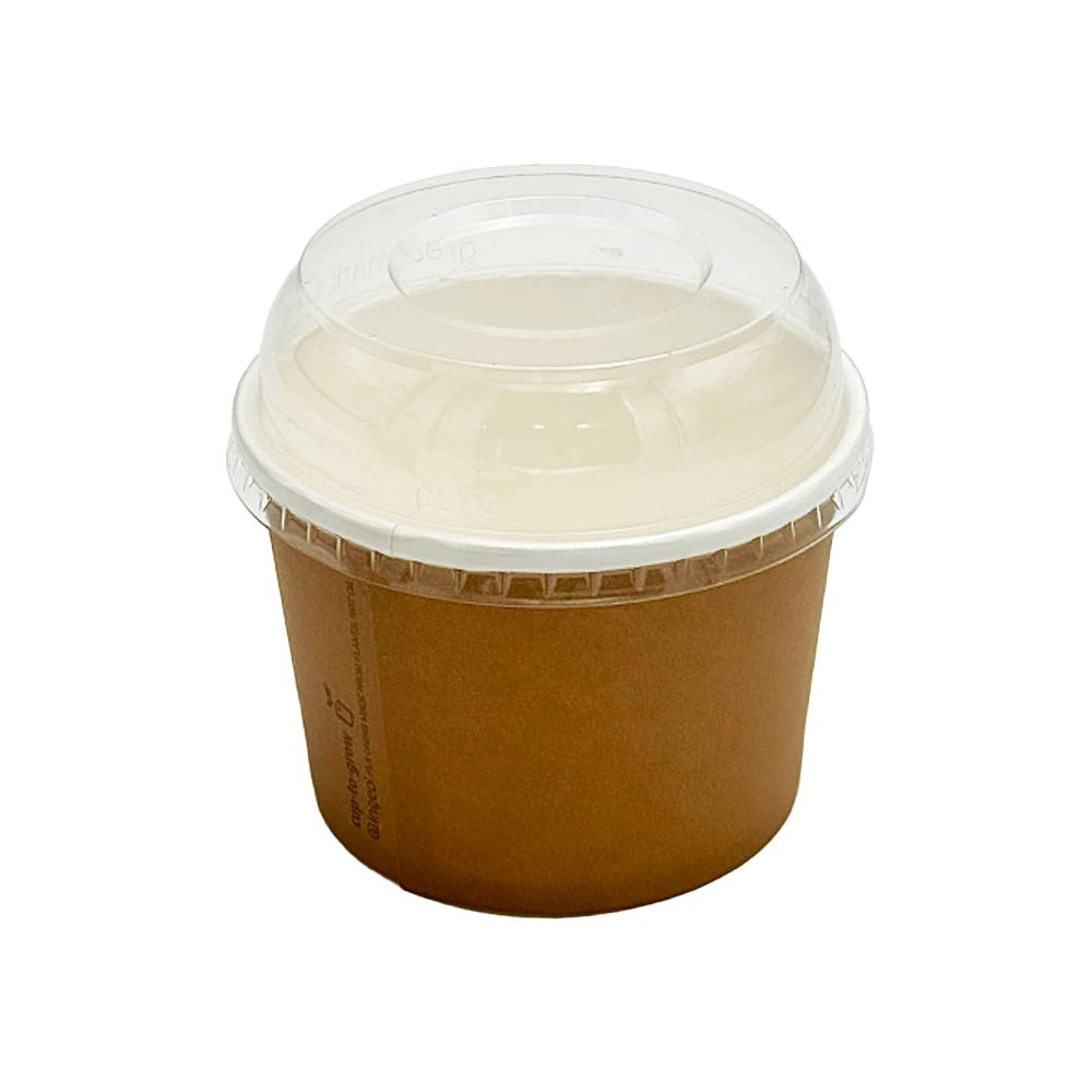 Nắp vòm PET trong suốt cho bát đựng súp 12/16/24oz - Không có lỗ