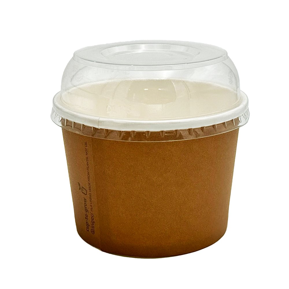 Nắp vòm PET trong suốt cho bát đựng súp 12/16/24oz - Không có lỗ