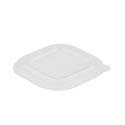 Clear PET Lid For Sugarcane Square 280mL - 400/CTN - TEM IMPORTS™