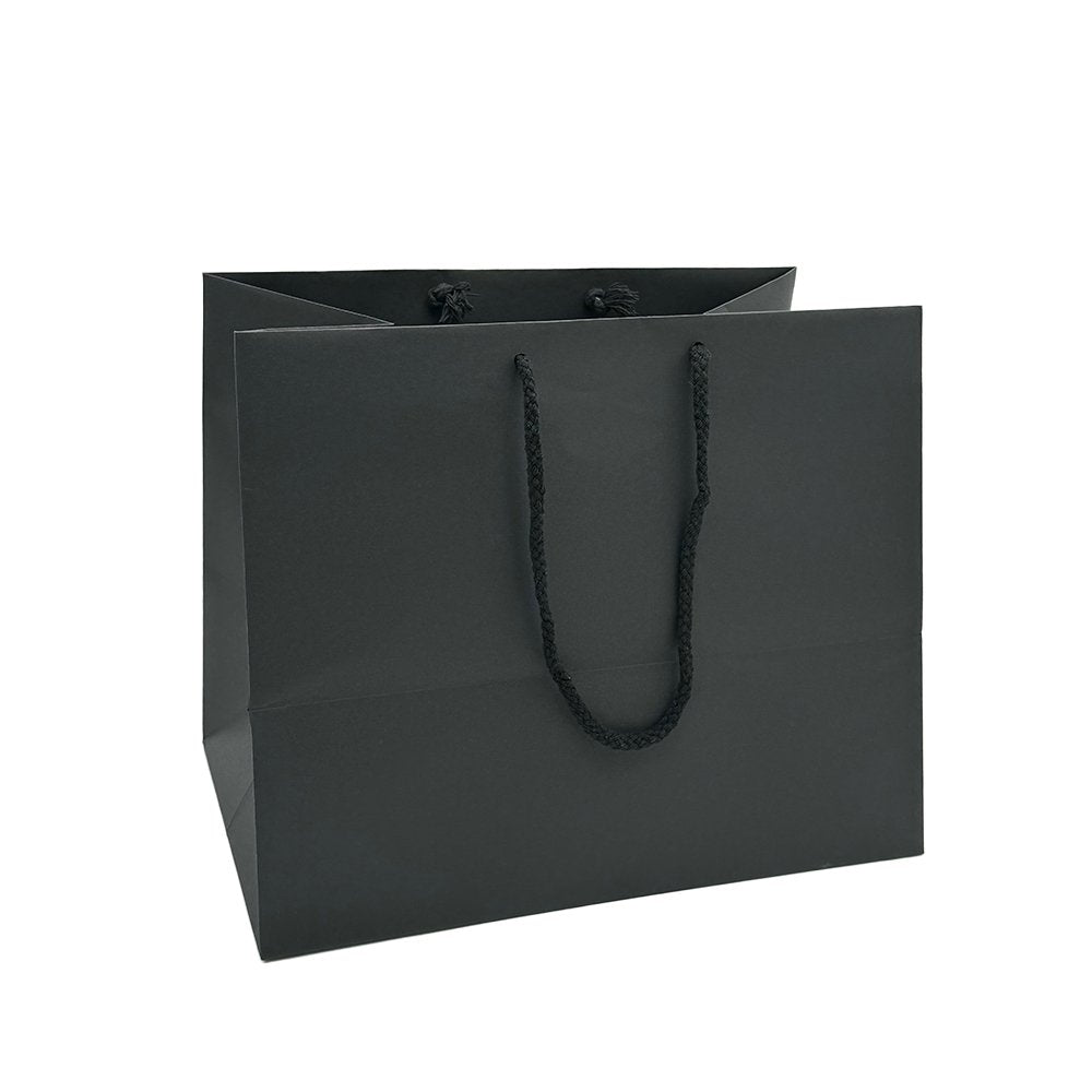 Deluxe Black Paper Bag Rope Handle Retail - TEM IMPORTS™