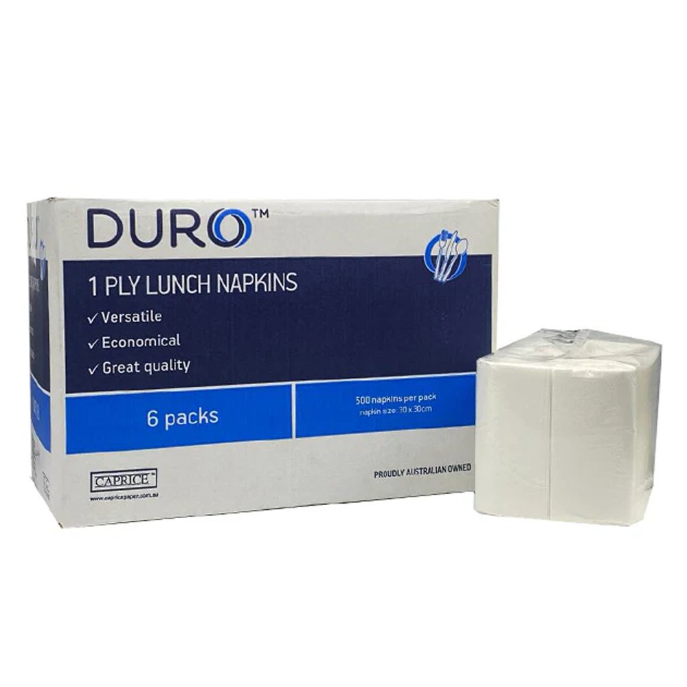 Duro Lunch Napkin 1 Ply 300mm x 300mm 1/8 Fold - 3000/CTN - TEM IMPORTS™