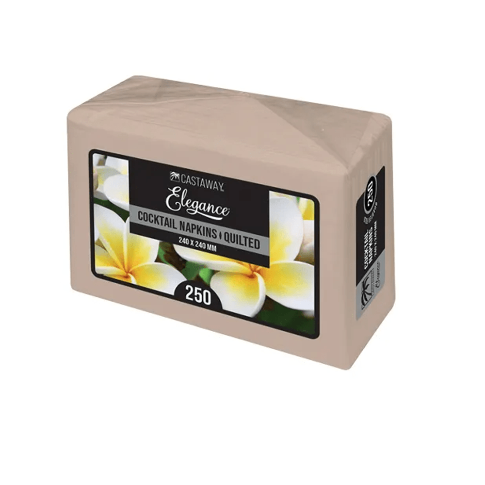 Elegance Cocktail 2 Ply Napkins Quarter Fold Brown - 2000/CTN - TEM IMPORTS™