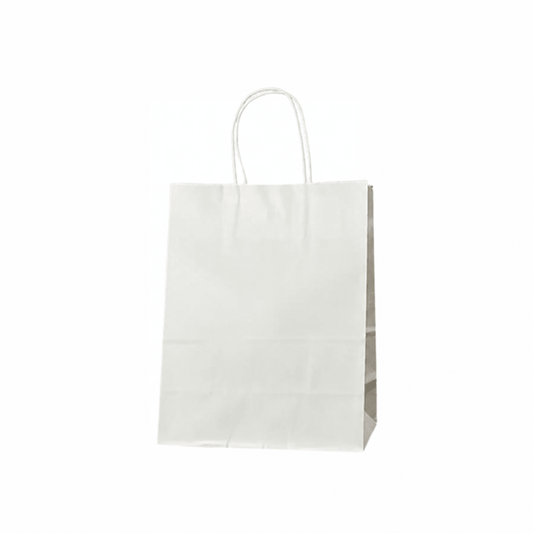 Extra Small White Twisted Handle Paper Bag (Carton of 250) - TEM IMPORTS™
