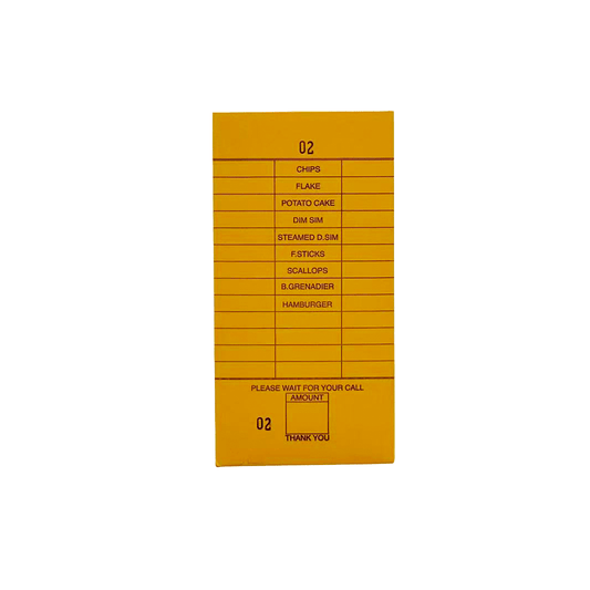 Fish N Chips Docket Book Single Page With Numbers - TEM IMPORTS™