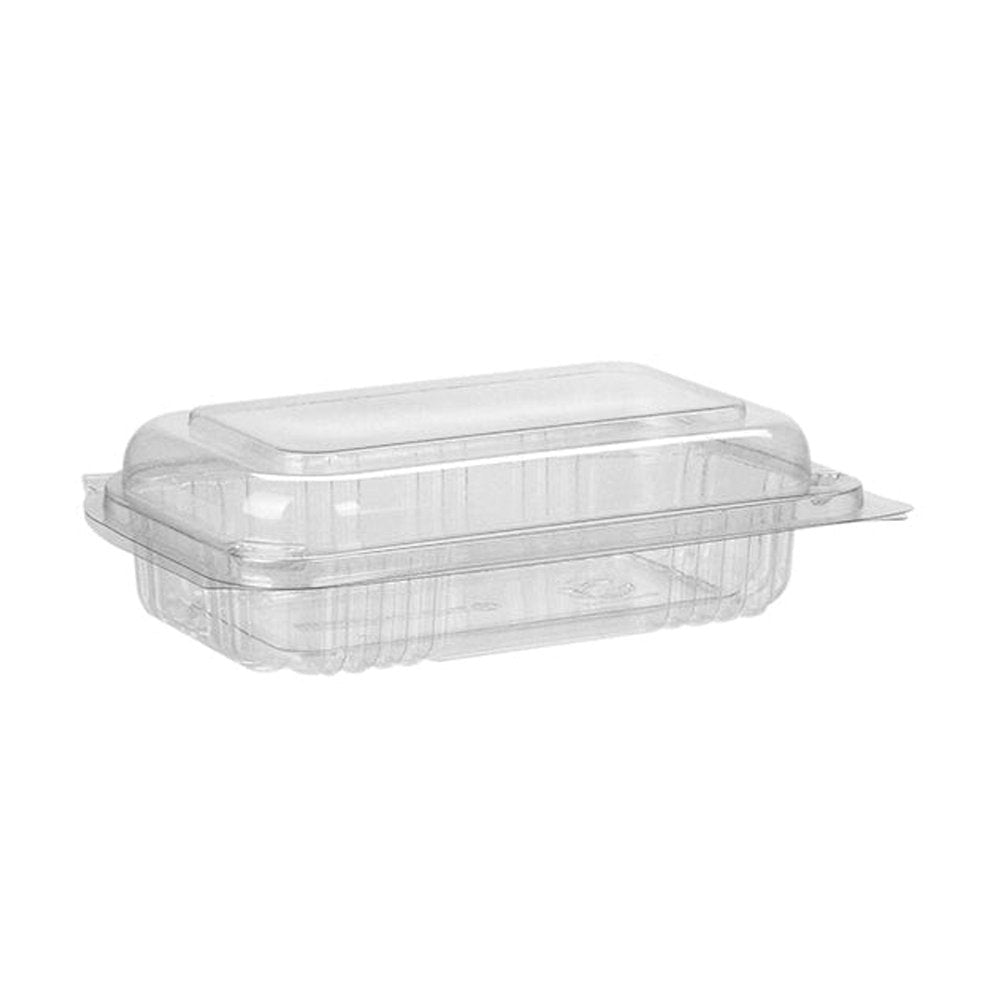 Freshview Clear Rectangular Large Salad Pack Hinged Lid - 250/CTN