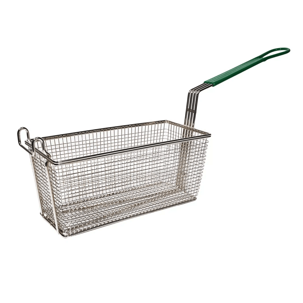 Fry Basket Rectangle With Green PVC Handle - TEM IMPORTS™