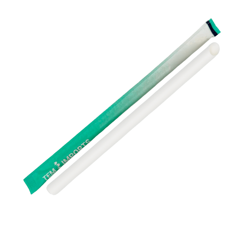 Individually Wrap 12mm Slant Cut Paper Straw White - TEM IMPORTS™