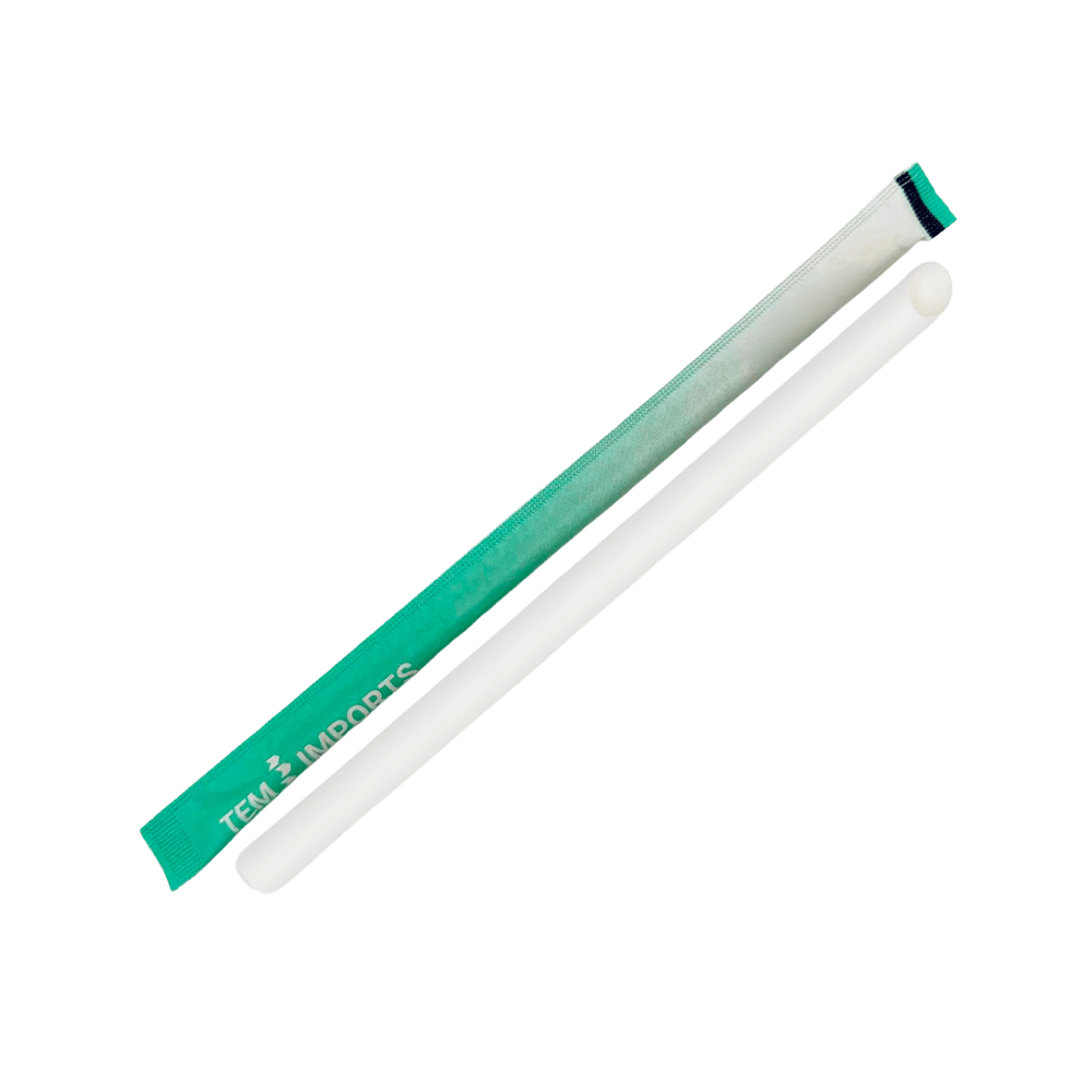 Individually Wrap 8mm Slant Cut Paper Straw White - TEM IMPORTS™