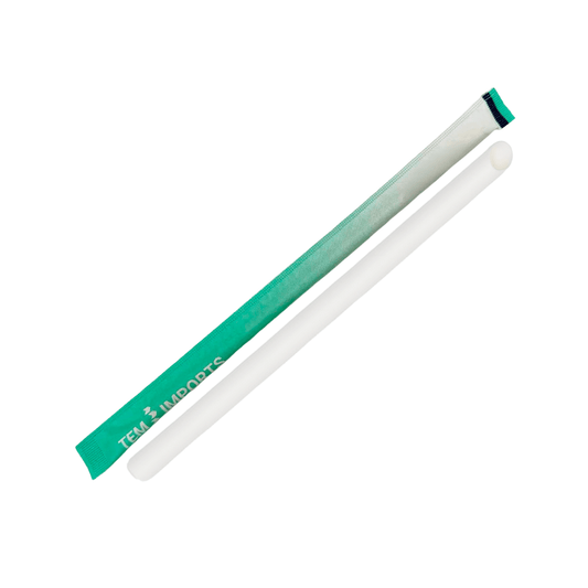 Individually Wrap 8mm Slant Cut Paper Straw White - TEM IMPORTS™