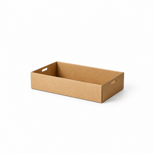 Kraft Corrugated Rectangle Catering Tray Small *H50 - 100/CTN - TEM IMPORTS™