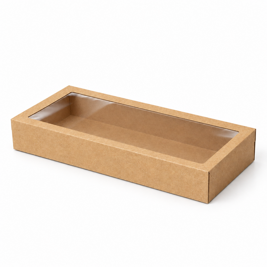 Kraft Rectangle Catering Tray Window Lid - Suit Large Tray - TEM IMPORTS™
