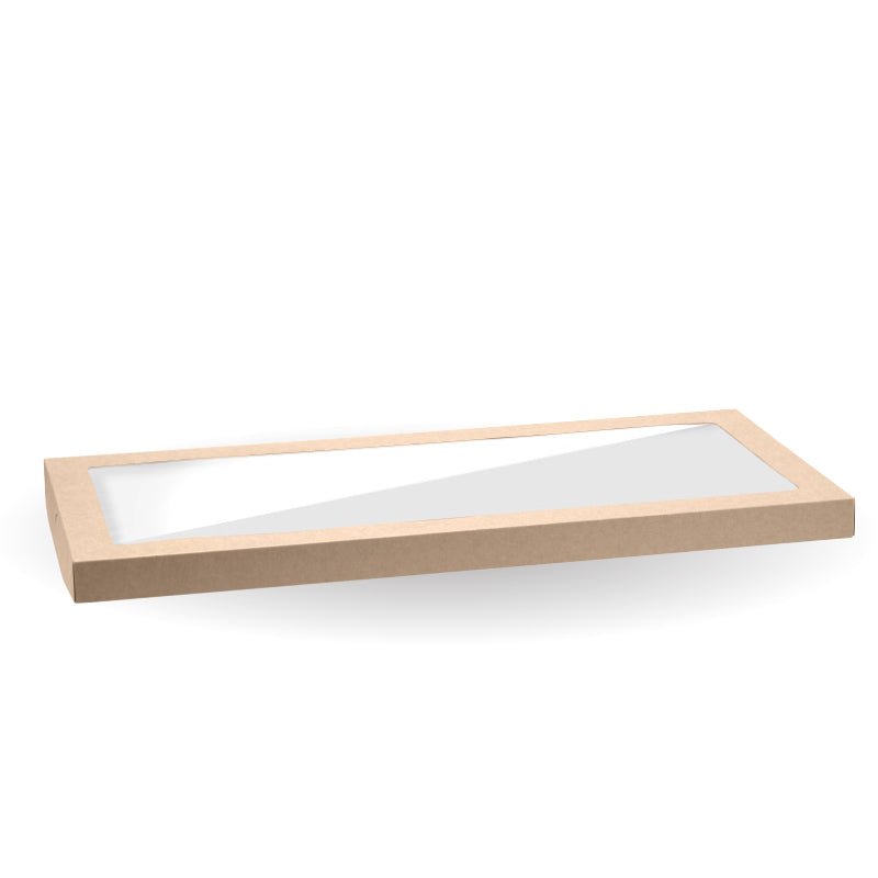 Large BioBoard Catering Tray Window Lid - 50pcs/Ctn - TEM IMPORTS™