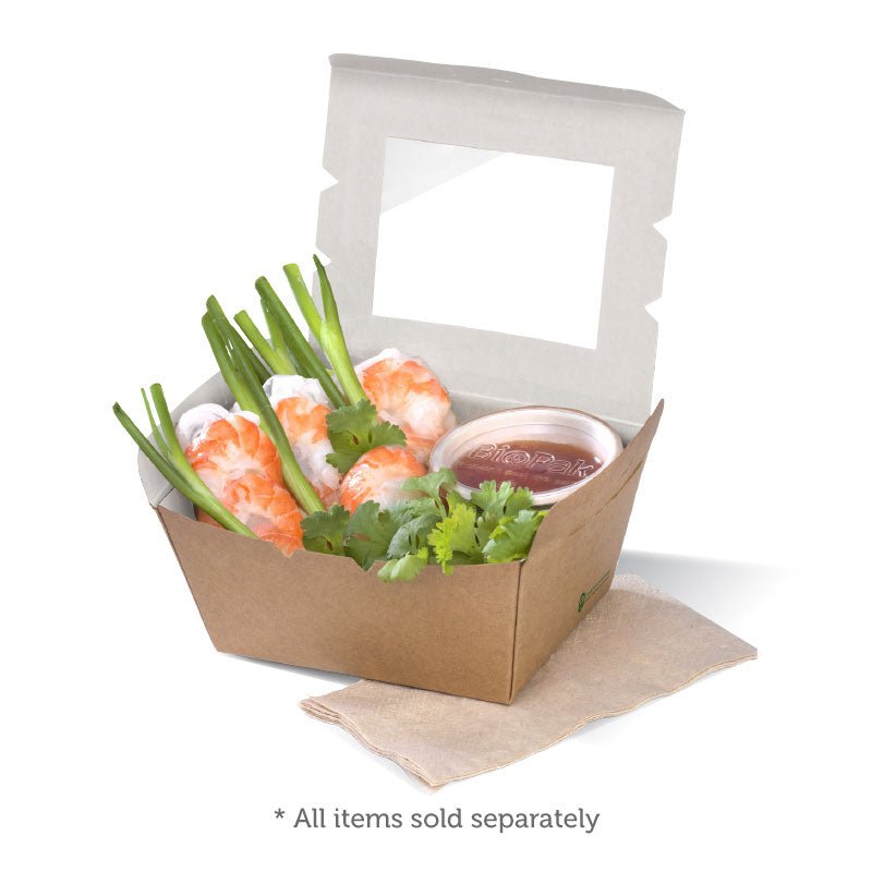 Medium BioBoard Lunch Box With Window - 200pcs/Ctn - TEM IMPORTS™