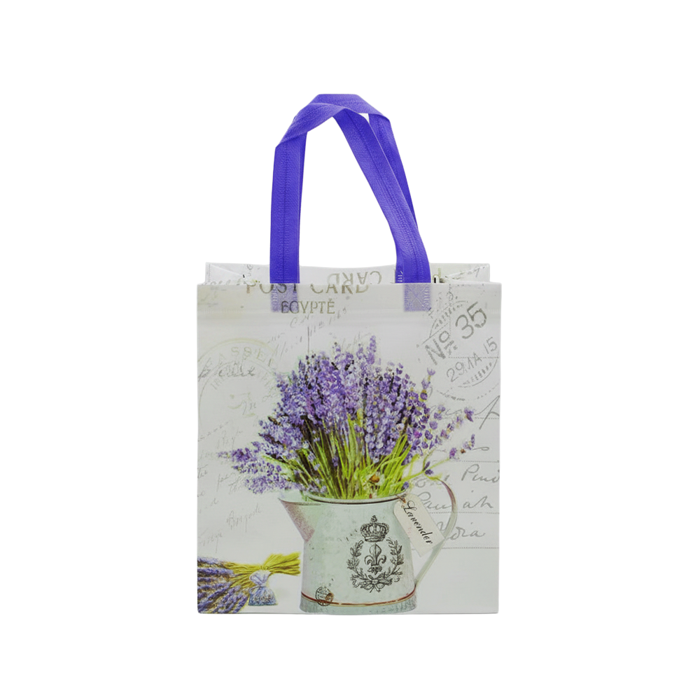 Medium PP Printed Lavender Pot Non-Woven Bag - Pack of 10
