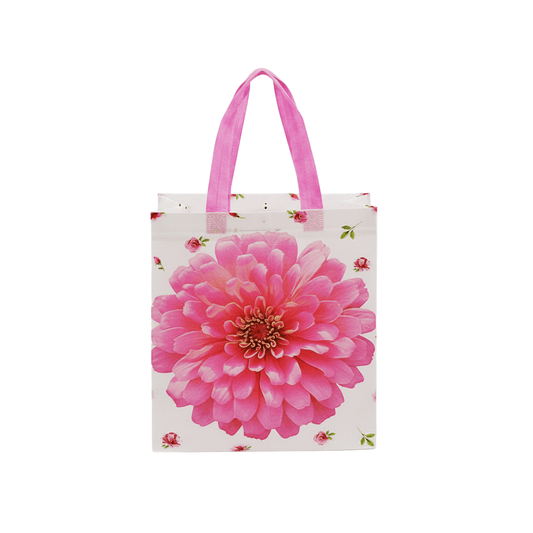 Medium PP Printed Pink Daisy Non - Woven Bag - Pack of 10 - TEM IMPORTS™