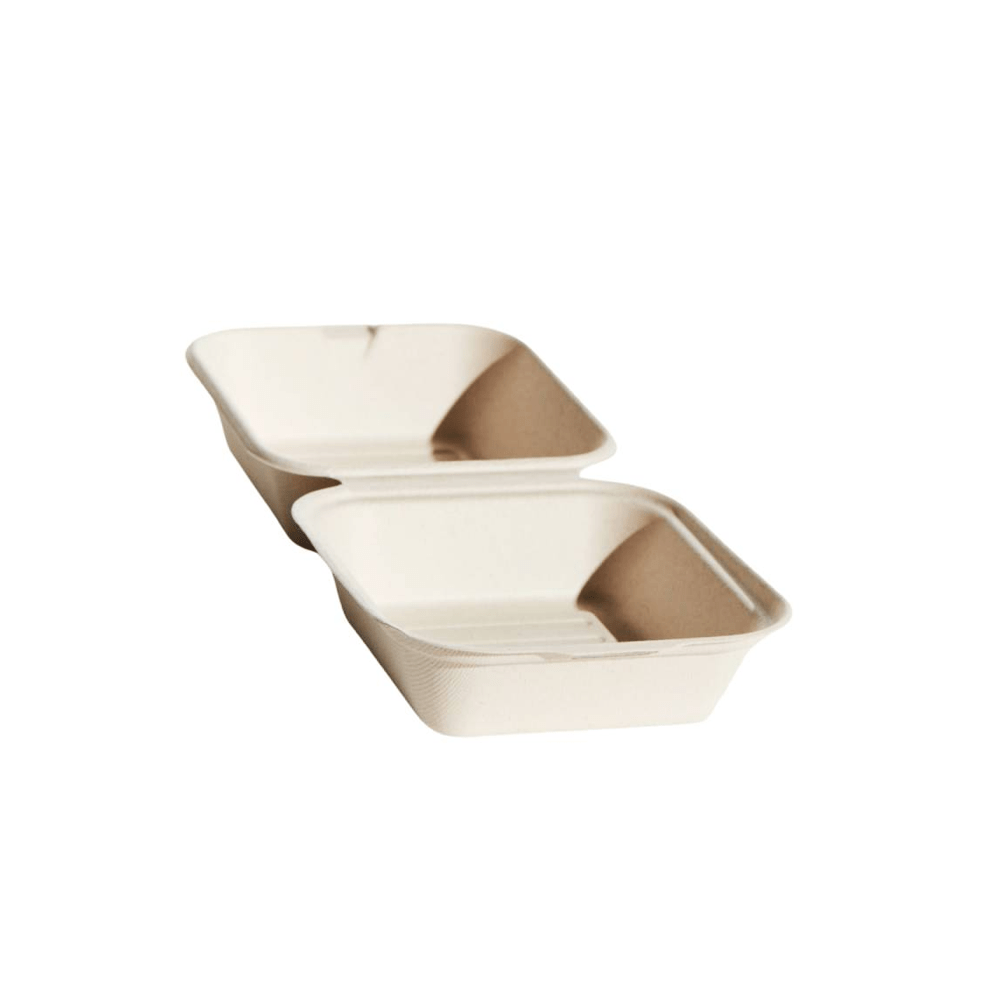 Natural Sugarcane Takeaway Burger Box Food Clam - 400/CTN - TEM IMPORTS™