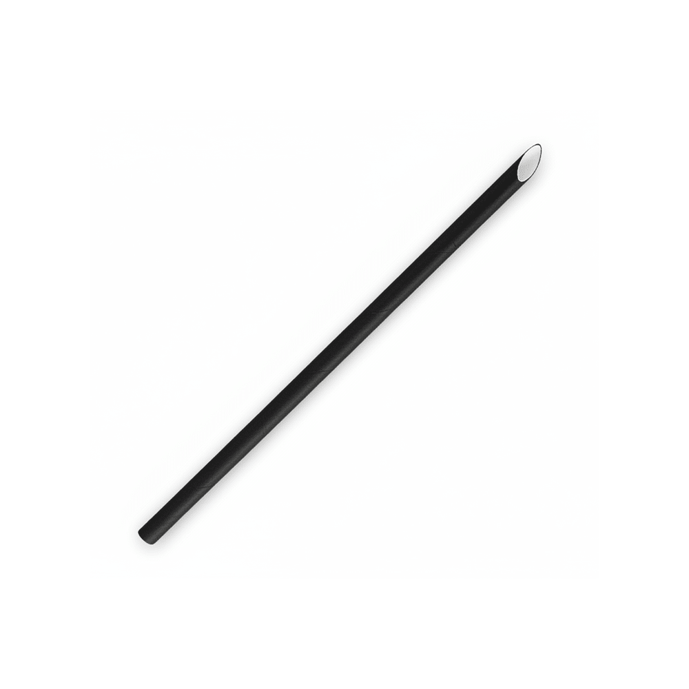 Paper Straw 6mm Regular Black Slant Cut - TEM IMPORTS™
