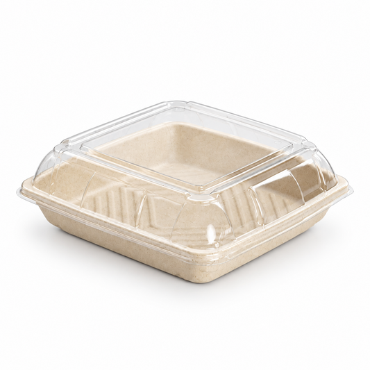 PET Lid To Suit Sugarcane Catering Tray - Medium - TEM IMPORTS™