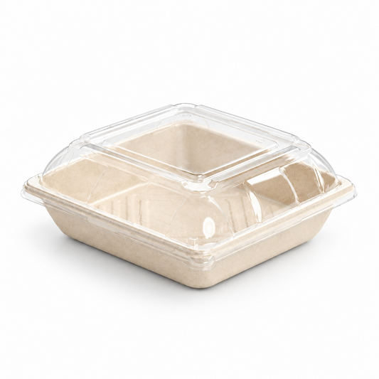 PET Lid To Suit Sugarcane Catering Tray - Small - TEM IMPORTS™
