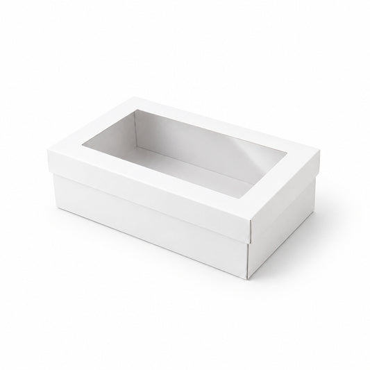 Rectangle White Catering Tray Lid With PET Window - Suit Small Tray - TEM IMPORTS™