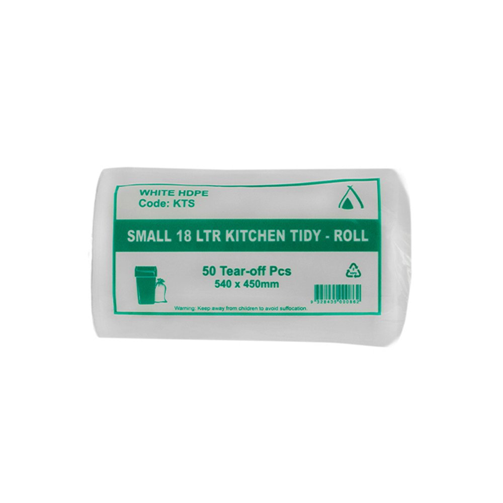 Small 18Ltr Kitchen Office Tidy Bin Liners - White - TEM IMPORTS™