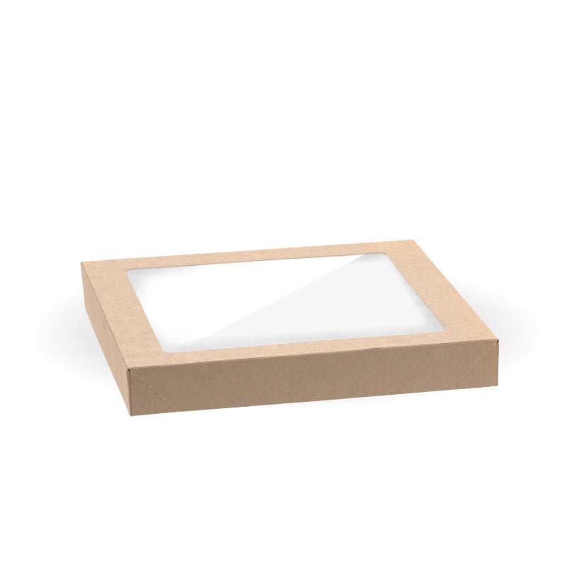 Small BioBoard Catering Tray Window Lid - 100pcs/Ctn - TEM IMPORTS™