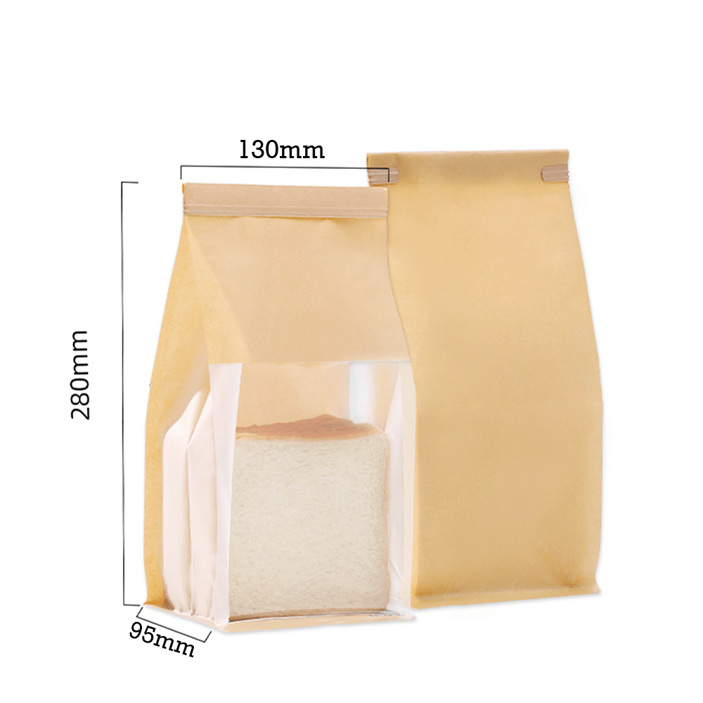Small Paper Bread Bag Window - Kraft - TEM IMPORTS™