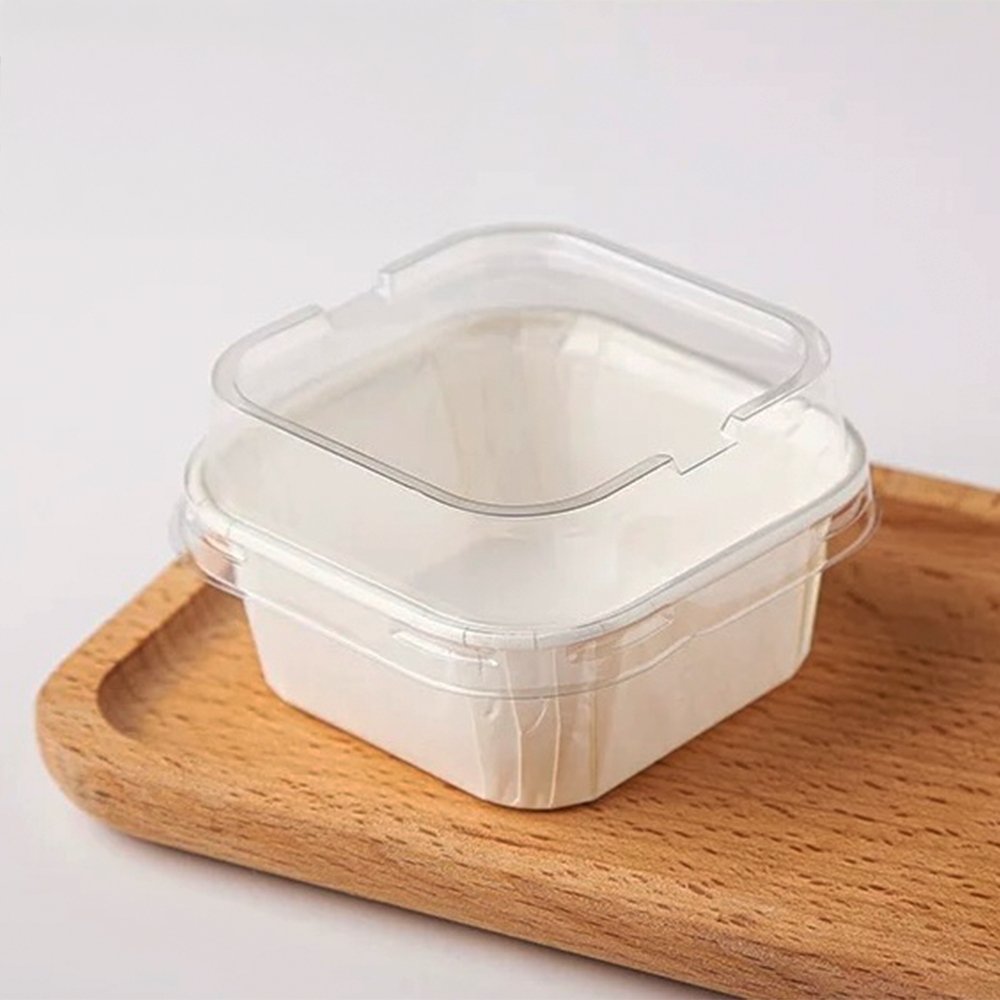Square Clear PET Lid To Suit Paper Liner Cases - TEM IMPORTS™