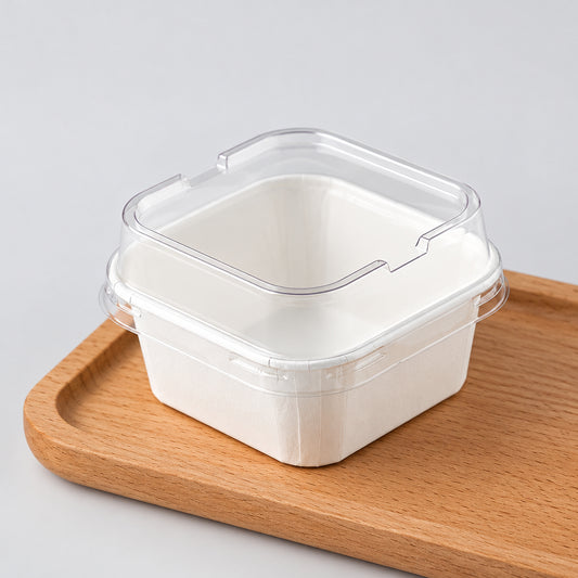 Square Clear PET Lid To Suit Paper Liner Cases - TEM IMPORTS™