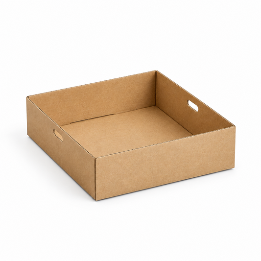 Large Square Kraft Corrugated Catering Tray - 100/CTN
