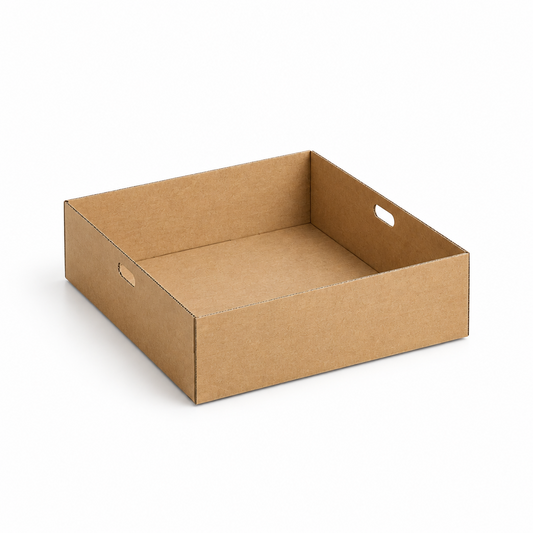 Square Kraft Corrugated Catering Tray - Small *H80 - TEM IMPORTS™