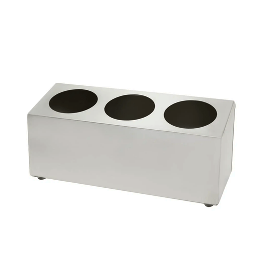 Stainless Steel Cutlery Cylinder Holder 3 Hole - TEM IMPORTS™