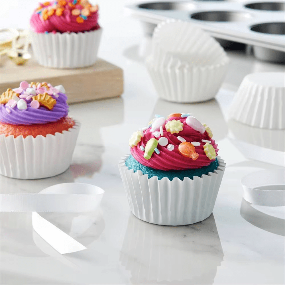 Standard White Cupcake Muffin Baking Liners - B35*H25mm - TEM IMPORTS™