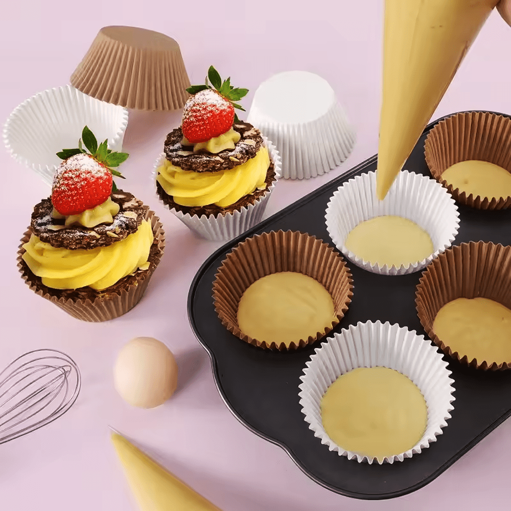 Standard White Cupcake Muffin Baking Liners - B35*H25mm - TEM IMPORTS™