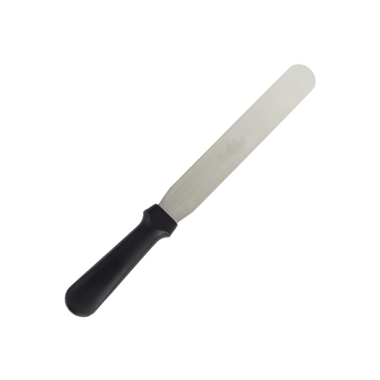 Straight Spatula Black Stainless Steel - 200mm - TEM IMPORTS™