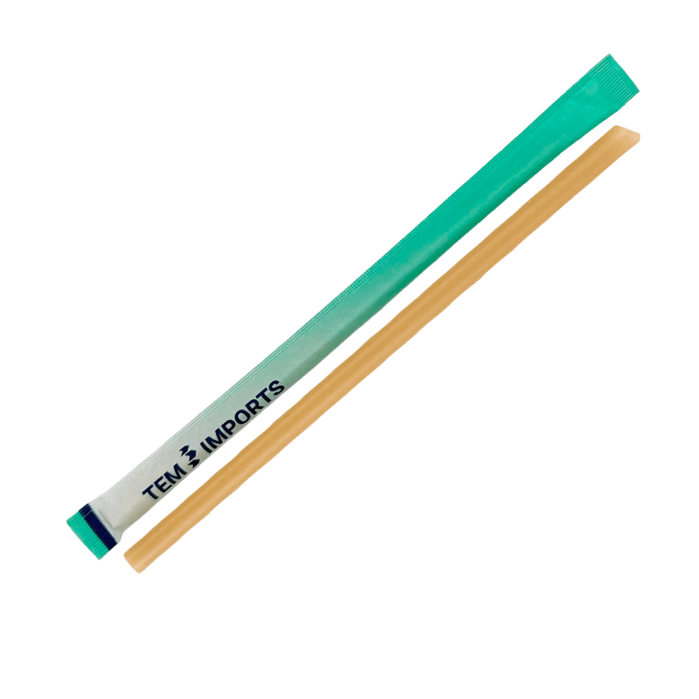 Sugarcane Fiber Straw 8mm Slant Cut Individually Wrap - TEM IMPORTS™
