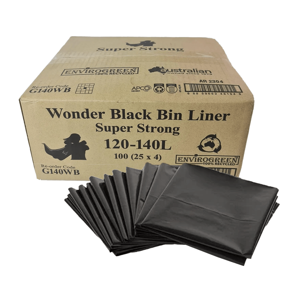 Super Extra Heavy Duty 120 - 140L Black Garbge Bag - 100/CTN - TEM IMPORTS™