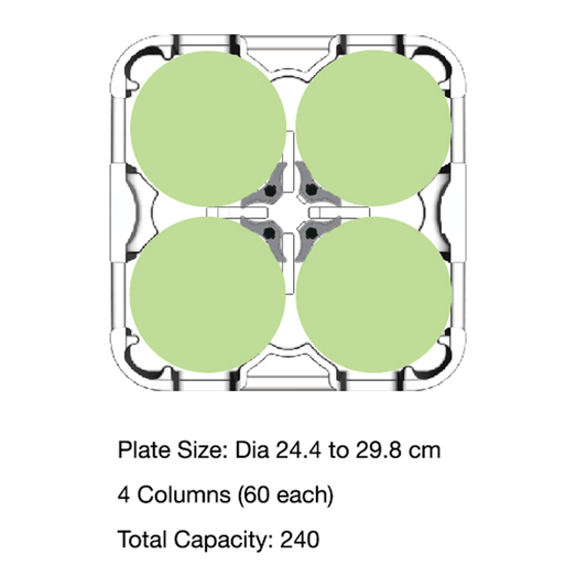 TRUST Commercial® Adjustable Plate Cart - Grey - TEM IMPORTS™
