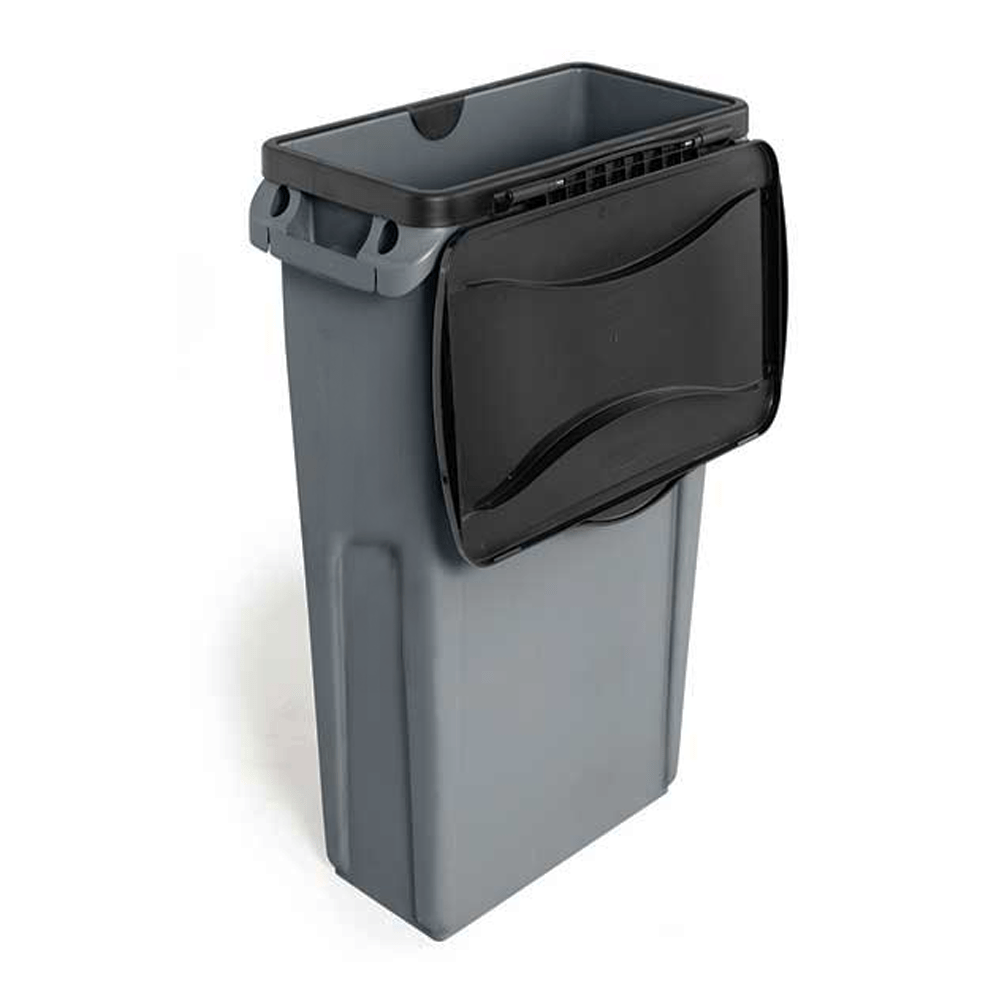 Trust® Commercial Slim Bin Lid Hinged Black - TEM IMPORTS™