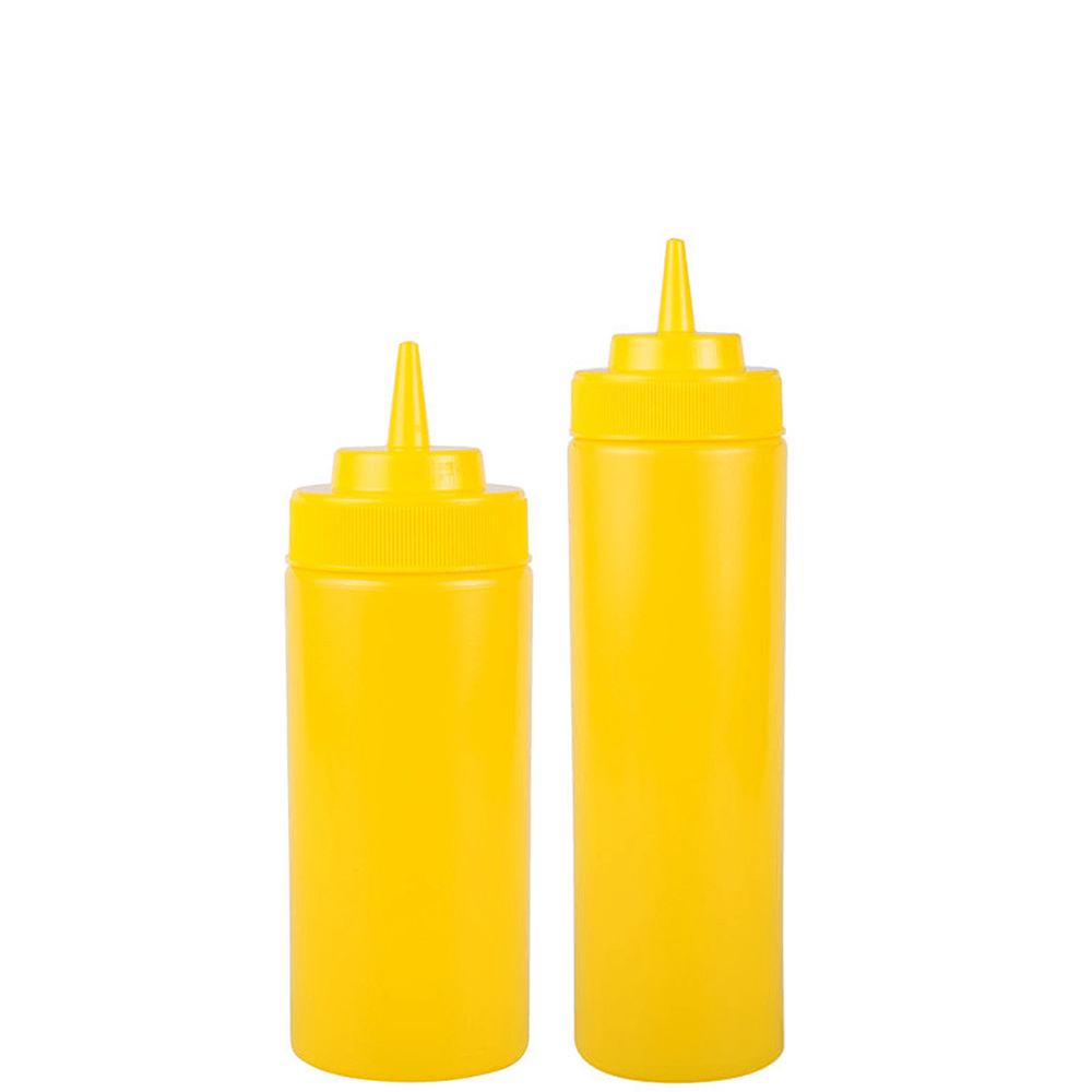 Yellow Plastic Squeeze Bottle Wide Mouth - TEM IMPORTS™