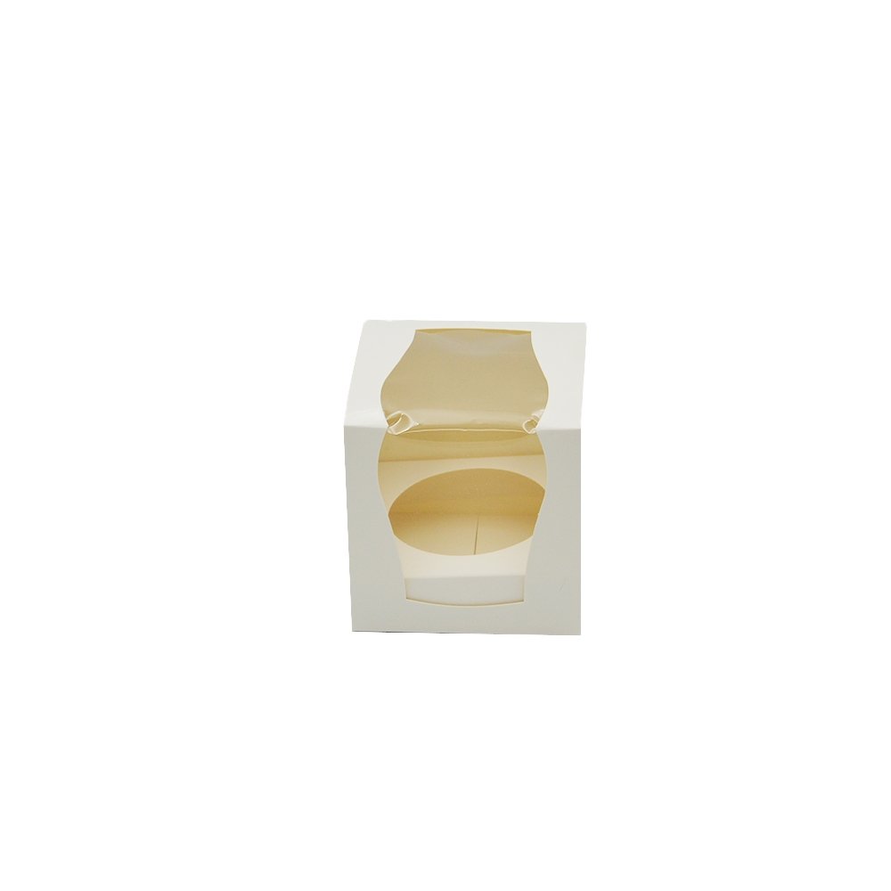 1 Cupcake White Paper Box With Window - TEM IMPORTS™