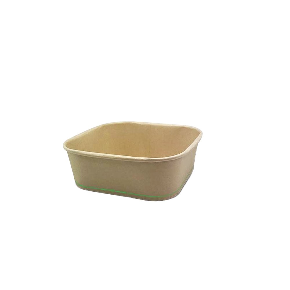 1000mL BioPBS Coated Bamboo Paper Square Container - TEM IMPORTS™