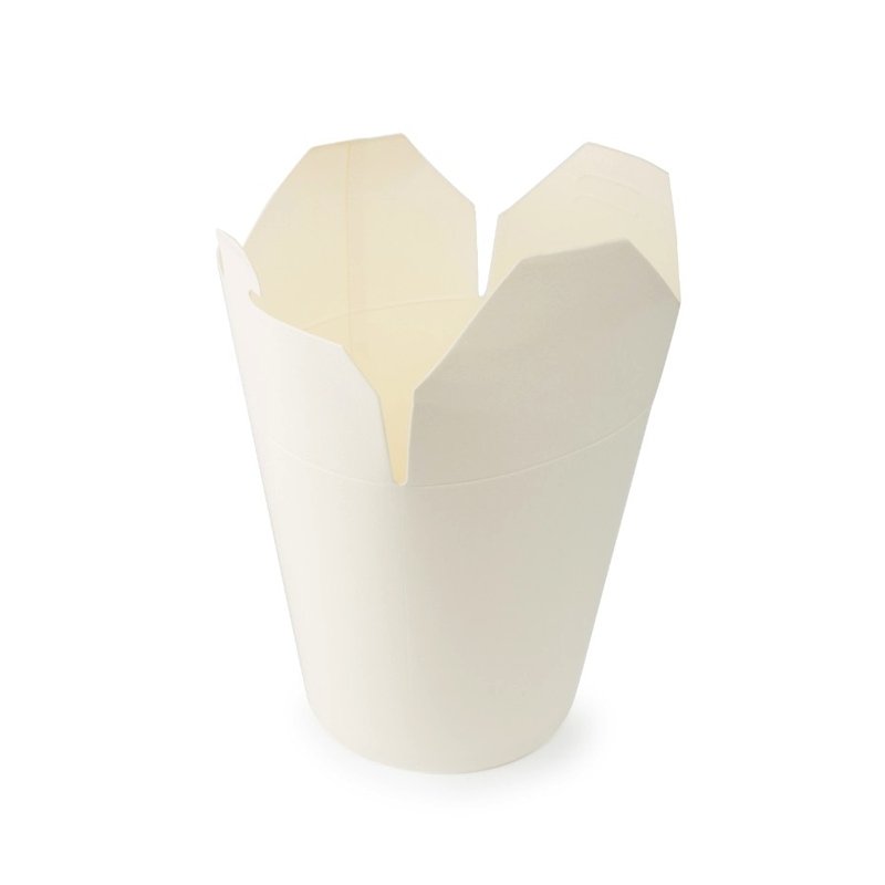 1000mL White PE Coated Paper Noodle Boxes - Round Bottom - TEM IMPORTS™
