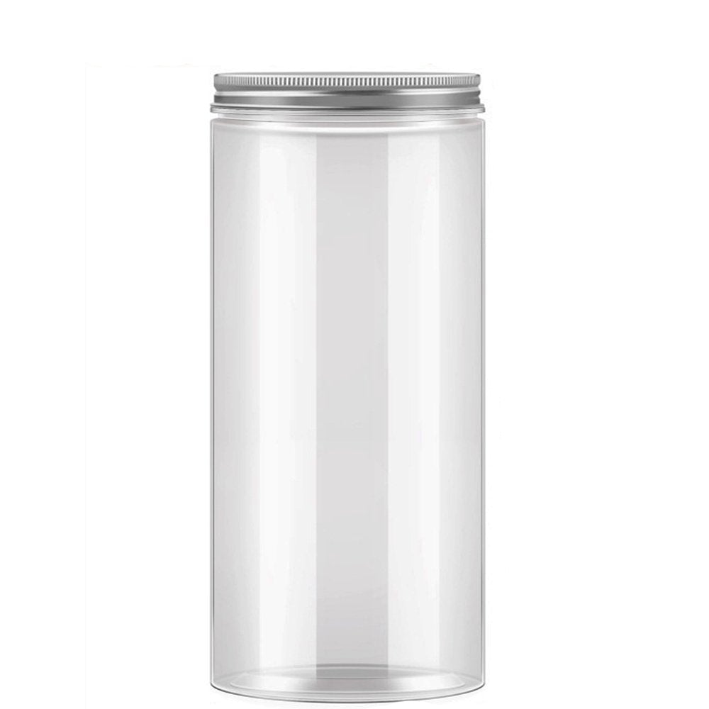 1000mL/89mm Neck Straight Sided Plastic Jar With Metal Lid - TEM IMPORTS™