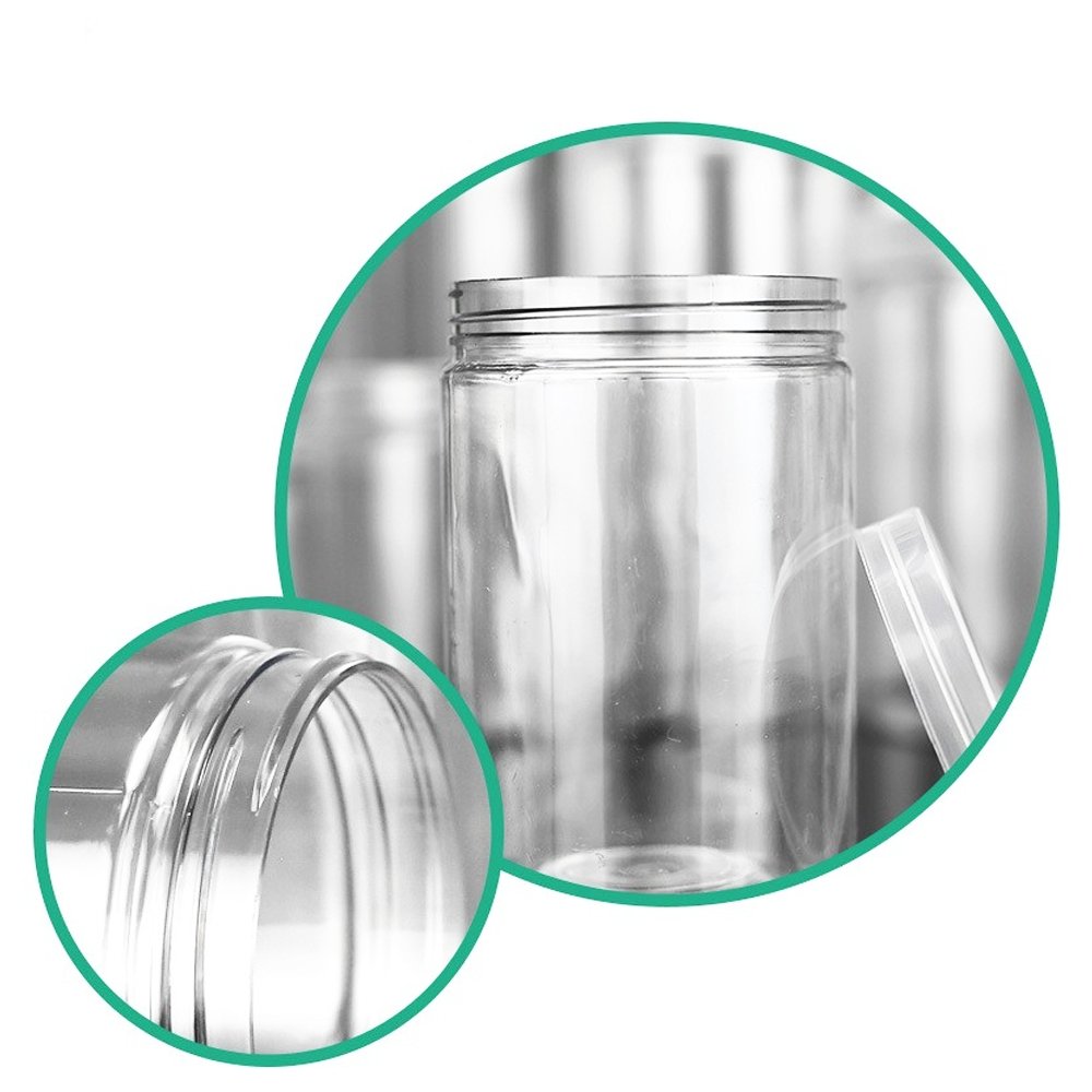 1000mL/89mm Neck Straight Sided Plastic Jar With Metal Lid - TEM IMPORTS™